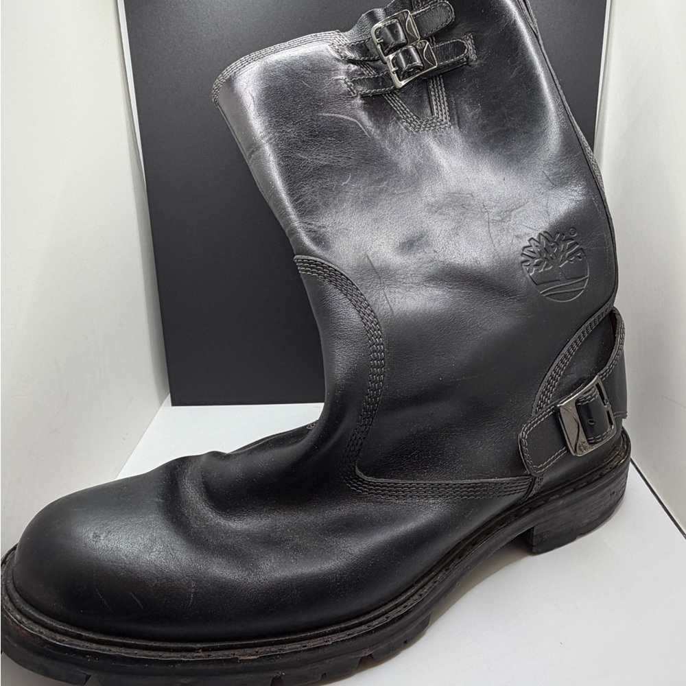 Timberland Men's Black Leather Buckle Boots size 9